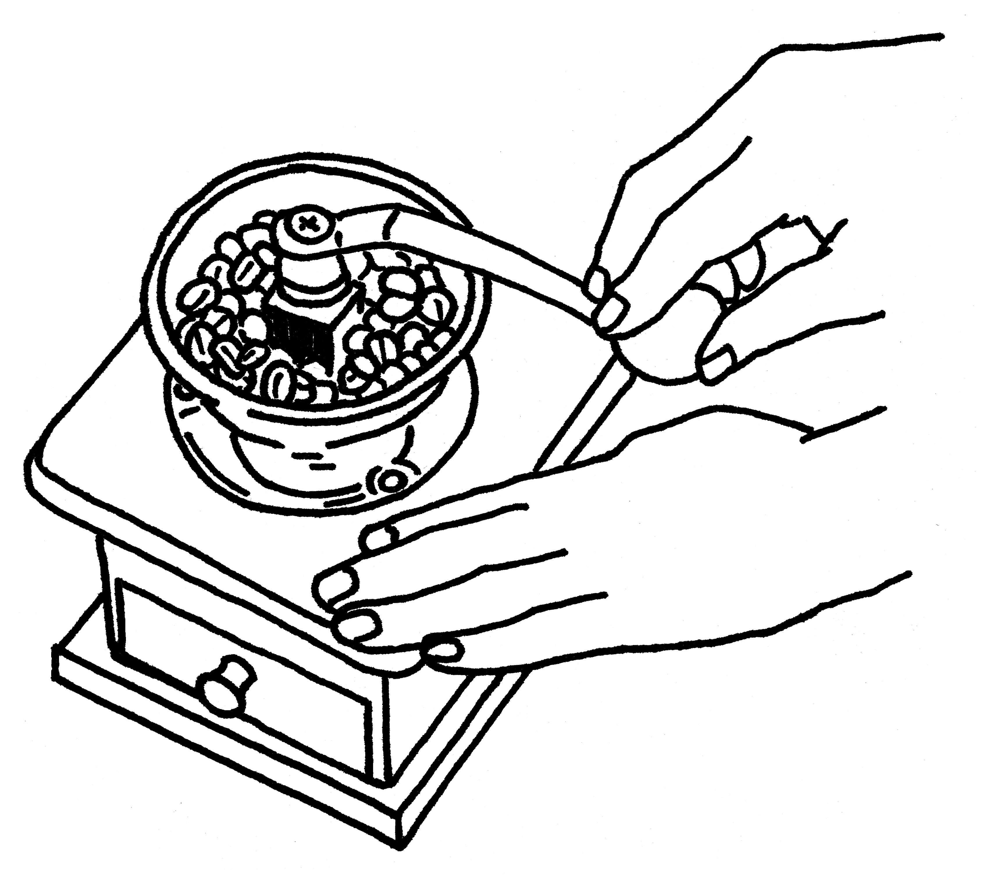 豆を挽く